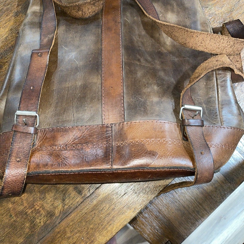 LEATHER HANDMADE QUECHUAN BACKPACK - Picture 9 of 10